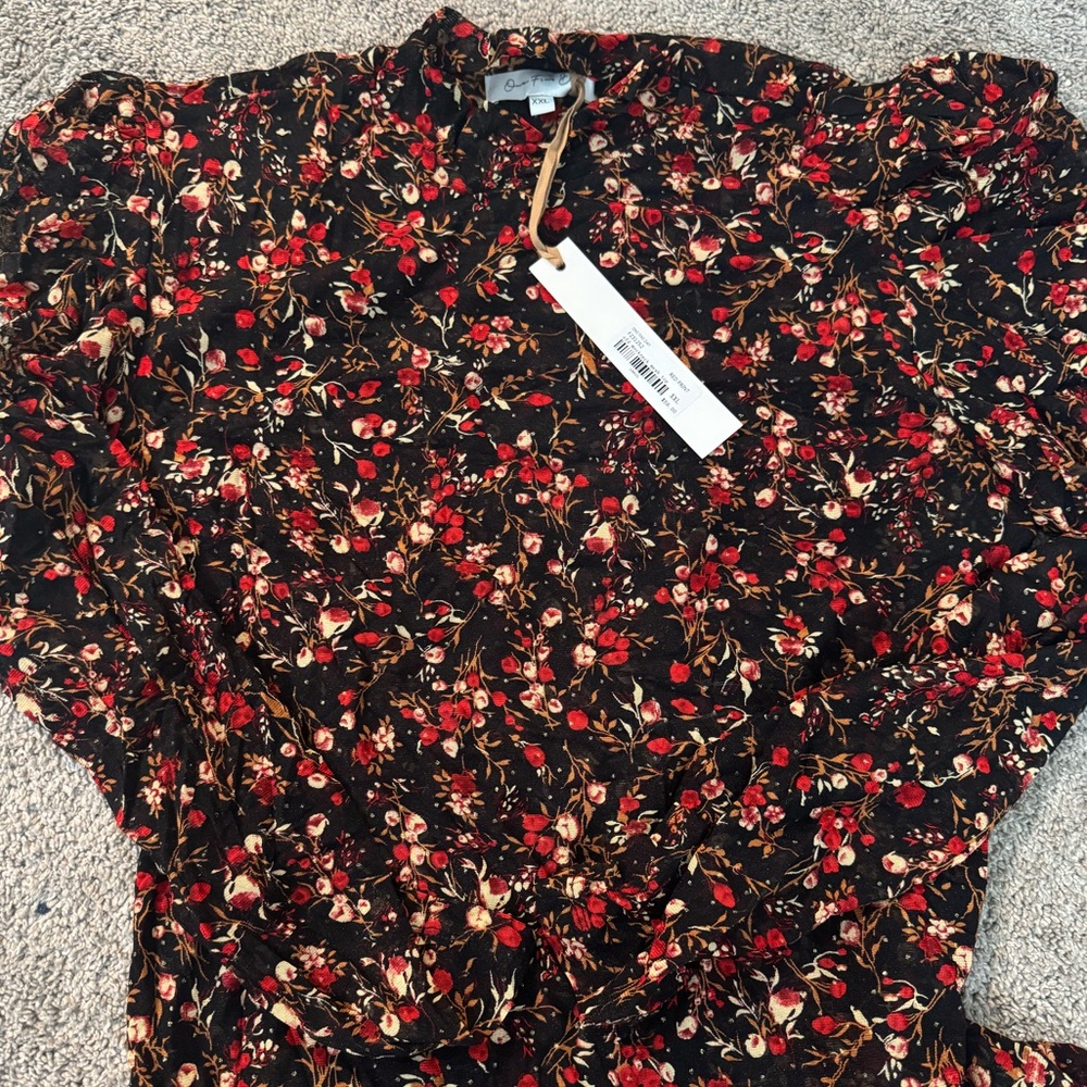 Mesh Puff Sleeve Shirt